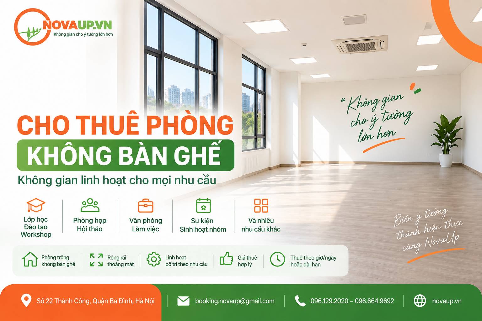 Cho Thuê Phòng Trống Không Bàn Ghế – Phòng Rộng, Sạch, Giá Tốt